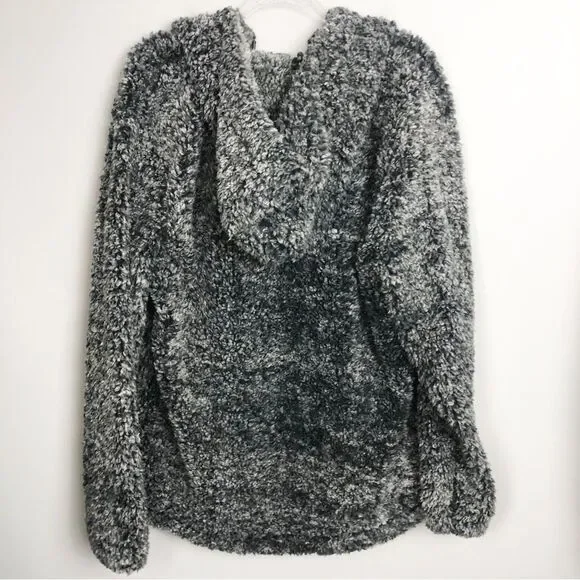 SIMPLY SOUTHERN | Teddy Full Zip Jacket Fluffy Gray & Black Mix Women’s Size XL - Picture 9 of 11